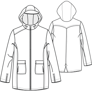 Fashion sewing patterns for MEN Jackets Rain coat 3043